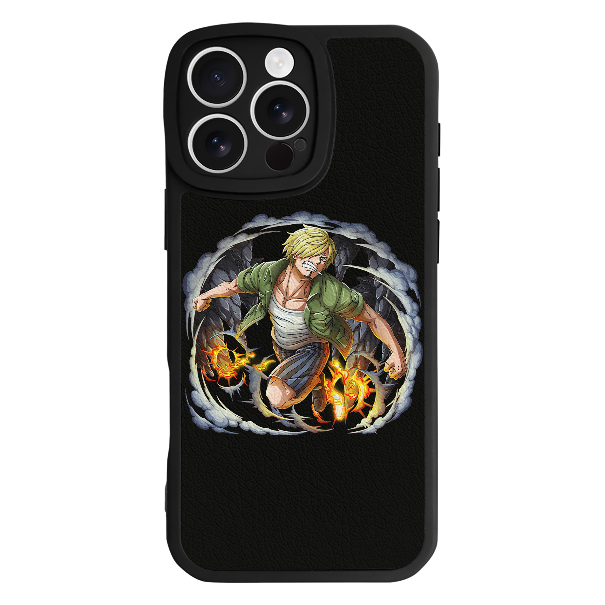（画像用） ワンピース サンジ ONE PIECE Sanji 【iPhone 16シリーズ対応】シリコンスマホケース（レザー調） 材質：シリコン